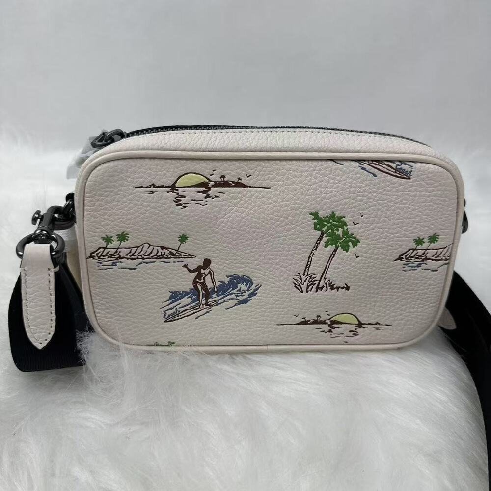 Coach Jayden Crossbody Bag With Surf Print In Leather/Chalk CBI35 NWT - Picture 3 of 8